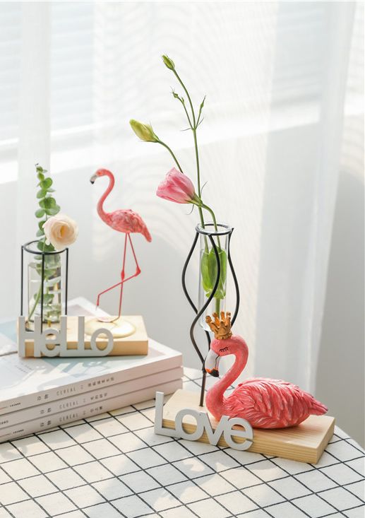 フラワーベース 試験管風 ガラス製 フラミンゴ ワイヤースタンド Love の通販はau Pay マーケット ノイシュタット