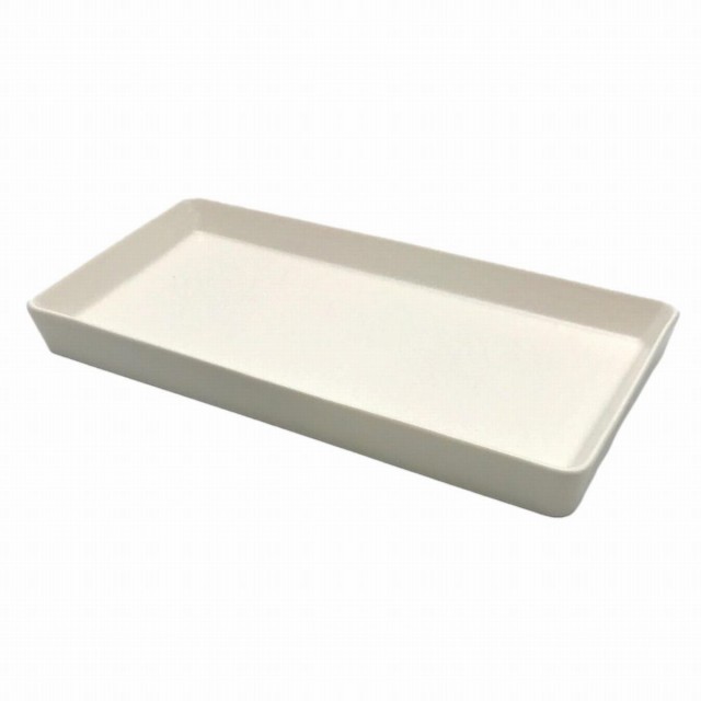 小物トレイ シンプル ホワイト 角型 ざらつきのある質感 陶磁器製