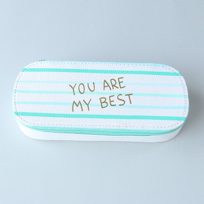 ペンケース 楕円形 爽やか系 英文字 大容量 帆布 ボーダー の通販はau Pay マーケット ノイシュタット