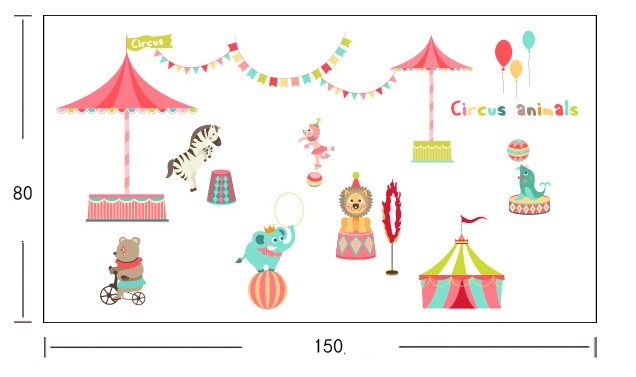 ウォールステッカー サーカス アニマル ガーランド 玉乗りゾウさんの通販はau Pay マーケット ノイシュタット