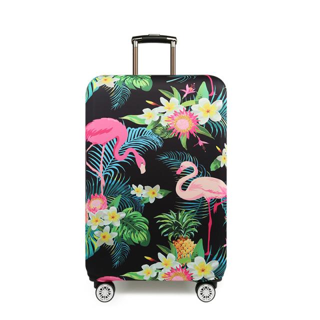 スーツケースカバー 2羽のフラミンゴ リーフ&フラワー 南国風 プリント (プルメリア, L)の通販は 5,095円