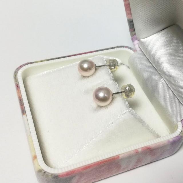 花珠真珠 ピアス 伊勢志摩産 アコヤ本真珠 7mm K14WG ピアス 真珠