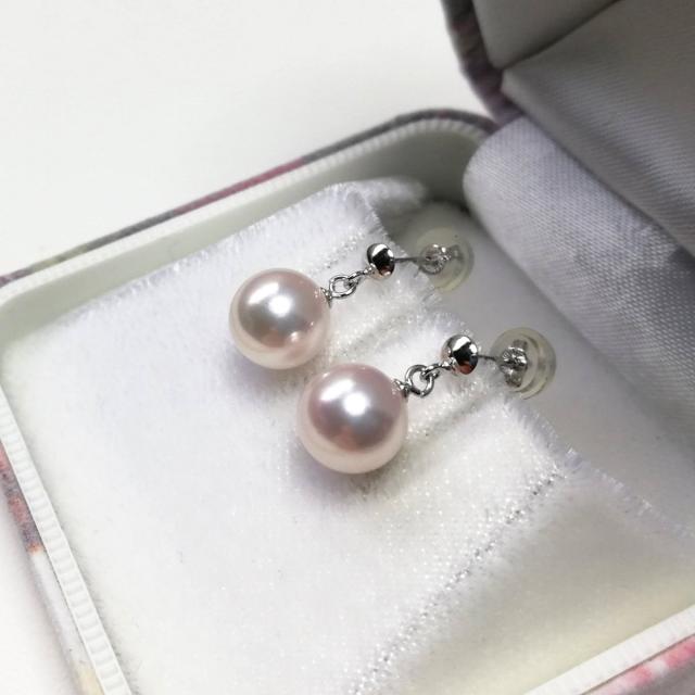 花珠真珠 ブラピアス 伊勢志摩産 アコヤ本真珠7.5mm K14WG ピアス