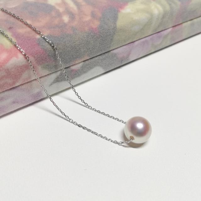 伊勢志摩 あこや真珠 スルーペンダント K10 WG 品質保証書付き アクセサリー ネックレス あこやパール