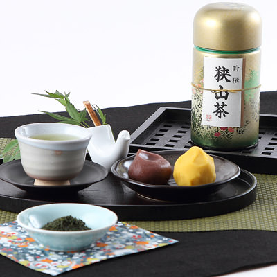 伝統の火入れによる濃いお茶 狭山茶缶入り１００ｇ×２本セット