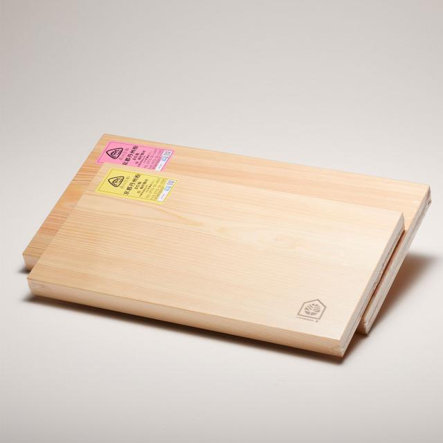 桧まな板(中・小セット)〔中まな板（縦38cm×横21cm×厚2.5cm）、小まな板（縦35cm×横18cm×厚2.1cm）〕