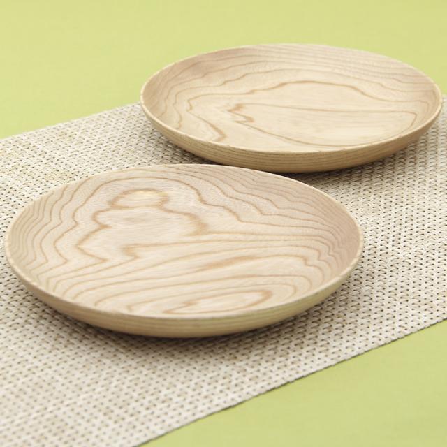 皿 セン材〔2皿組(直径１8cm×3cm×2枚)〕