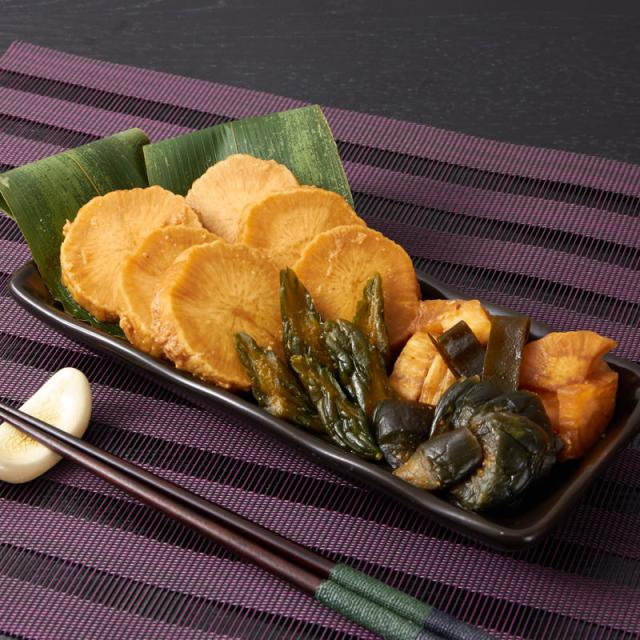 漬物満足セット〔五年味噌のだいこん一本漬(700g)×2本、五年味噌の一夜漬(240g)×1袋〕の通販は 6,064円