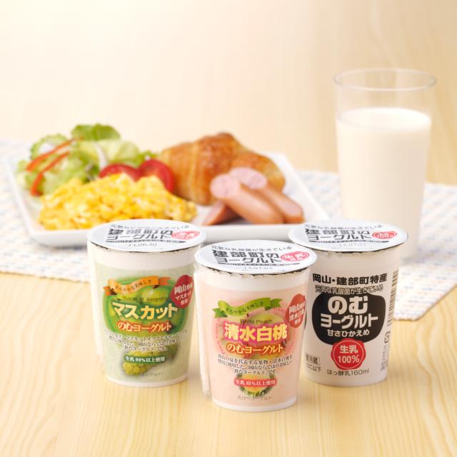 のむヨーグルト 3種 セット 20本 飲む ヨーグルト プレーン マスカット 清水白桃 岡山県産 ドリンク 建部ヨーグルト 岡山県の通販は 5,273円