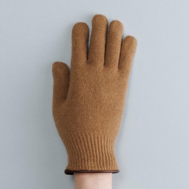 KURODA 男性用 ニット手袋 ラムレザー パイピング 手袋 メンズ 国産 ニットグローブ 防寒グッズ 保温