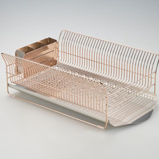 水切りラック 横置きタイプ ローズゴールド キッチン用品 水切りかご ステンレス【沖縄県・離島 配送不可】の通販は