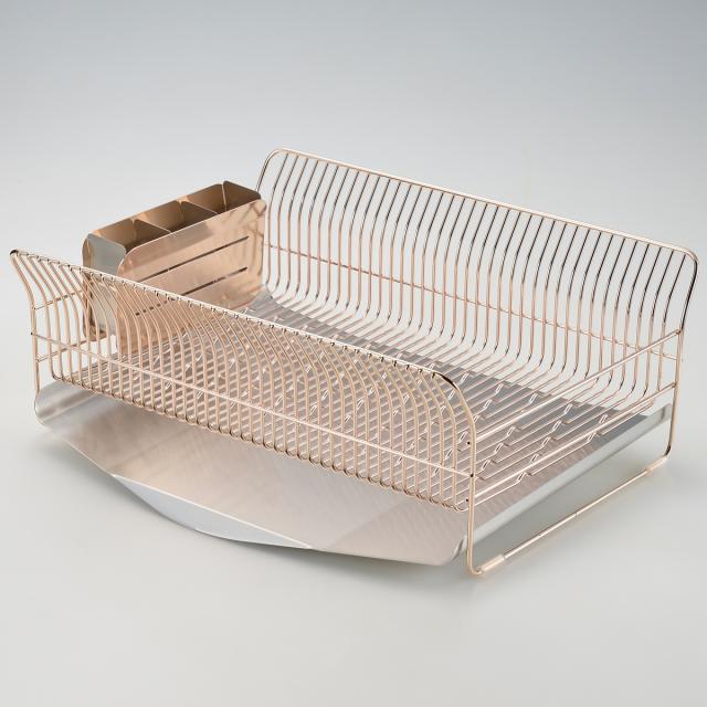 水切りラック 縦置きタイプ ローズゴールド キッチン用品 水切りかご ステンレス【沖縄県・離島 配送不可】の通販は