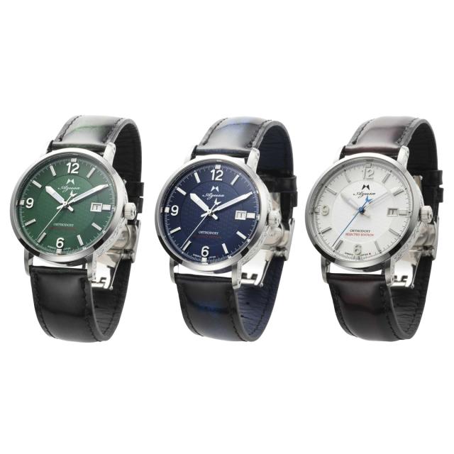 腕時計 Azusa ORTHODOXY ベーシックモデル シャンパンゴールド カーフベルト×メッシュベルトセット