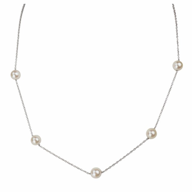 アコヤ真珠 5粒 6.0-6.5mm ステーション ネックレス アクセサリーの通販は