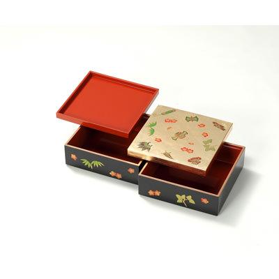 昔の宝物たちと金沢箔が一つになった華麗な伝統工芸品・5.0二段重宝づくし(中皿付) タジマ・石川県_2