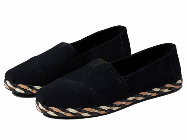 TOMS トムス レディース 女性用 シューズ 靴 ローファー ボートシューズ Alpargata Leather Wrap Black Suede 1【送料無料】