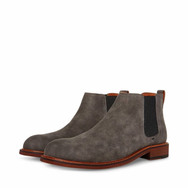 Steve Madden スティーブマデン メンズ 男性用 シューズ 靴 ブーツ チェルシーブーツ Grahn Grey Suede【送料無料】