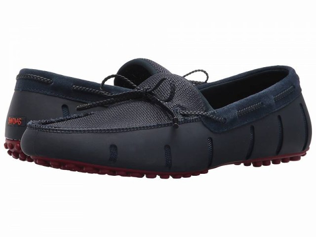 SWIMS スイムズ メンズ 男性用 シューズ 靴 ローファー Braided Lace Loafer Driver Navy/Deep Red【送料無料】