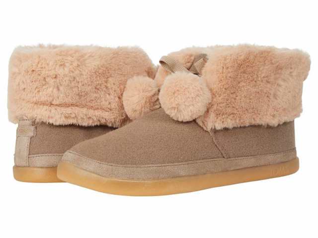 TOMS トムス レディース 女性用 シューズ 靴 スリッパ Celeste Taupe Grey Two-Tone Felt/Faux Fur【送料無料】