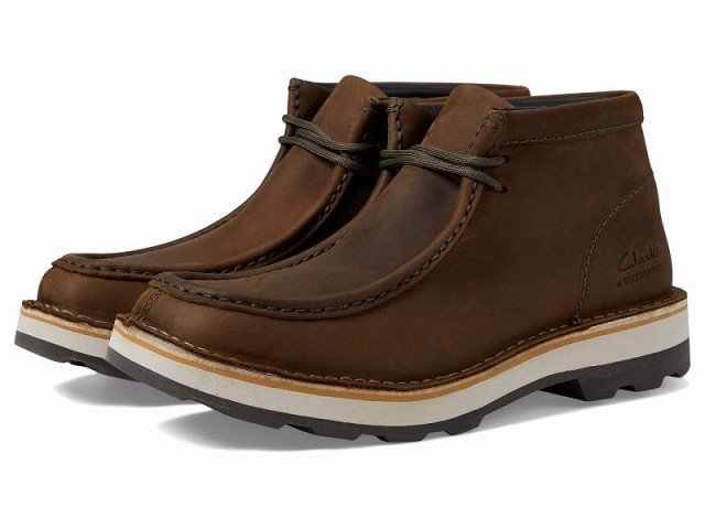 Clarks クラークス メンズ 男性用 シューズ 靴 ブーツ チャッカブーツ Corston Wally Waterproof Olive Leather Waterproof【送料無料】