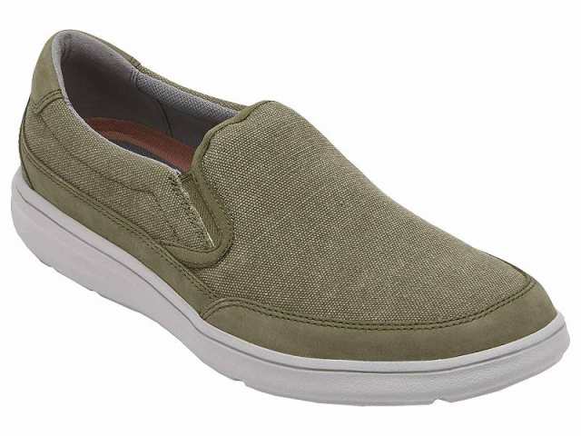 Rockport ロックポート メンズ 男性用 シューズ 靴 ローファー Beckwith Double Gore Slip-On Olive Canvas/Nubuck【送料無料】