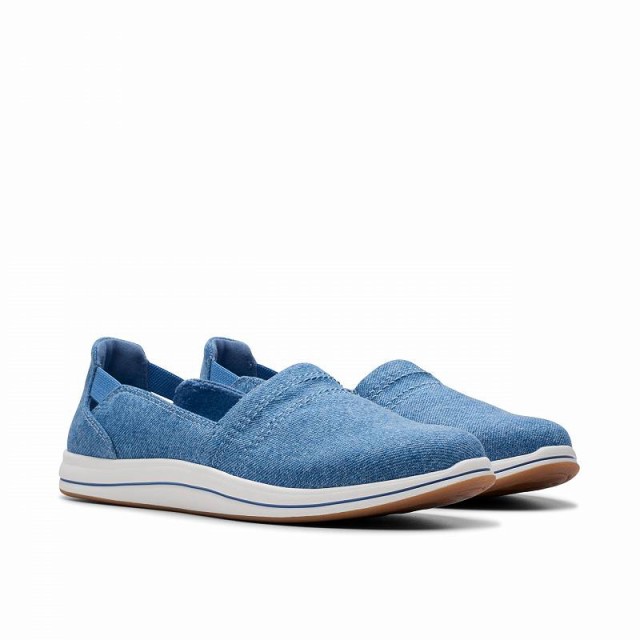 Clarks クラークス レディース 女性用 シューズ 靴 ローファー ボートシューズ Breeze Step II Blue Interest Textile【送料無料】