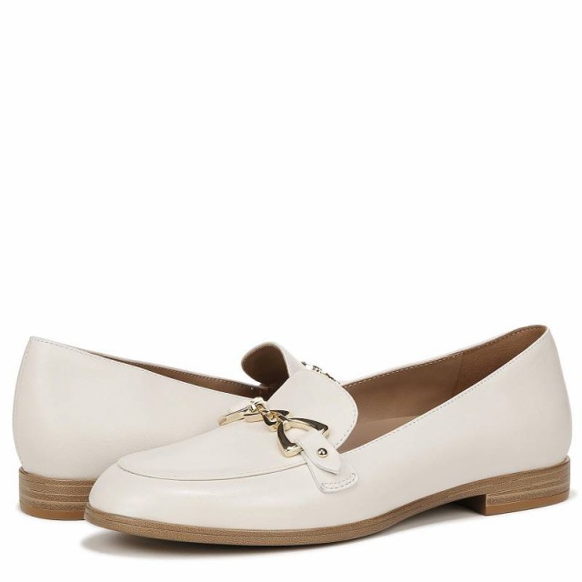 Naturalizer ナチュラライザー レディース 女性用 シューズ 靴 ローファー ボートシューズ Gala Satin Pearl Beige Leather【送料無料】