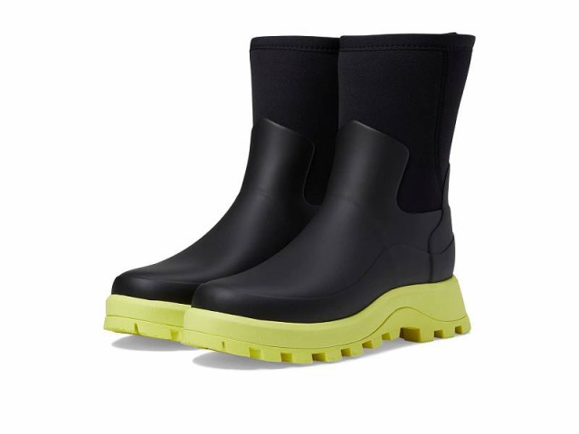 HUNTER ハンター レディース 女性用 シューズ 靴 ブーツ ミッドカフ City Explorer Short Boot Black/Zesty Yellow【送料無料】