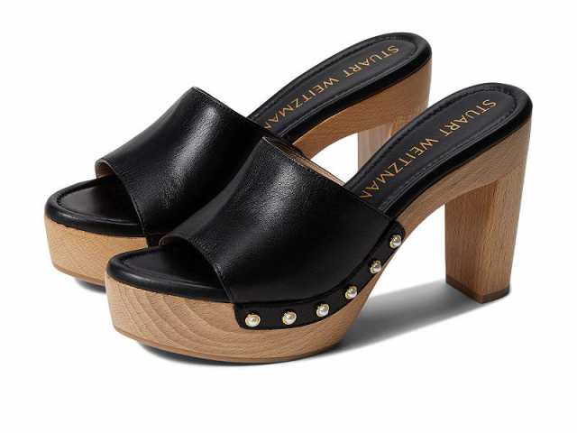 Stuart Weitzman スチュアートワイツマン レディース 女性用 シューズ 靴 ヒール Pearl Clog 85 Sandal Black【送料無料】