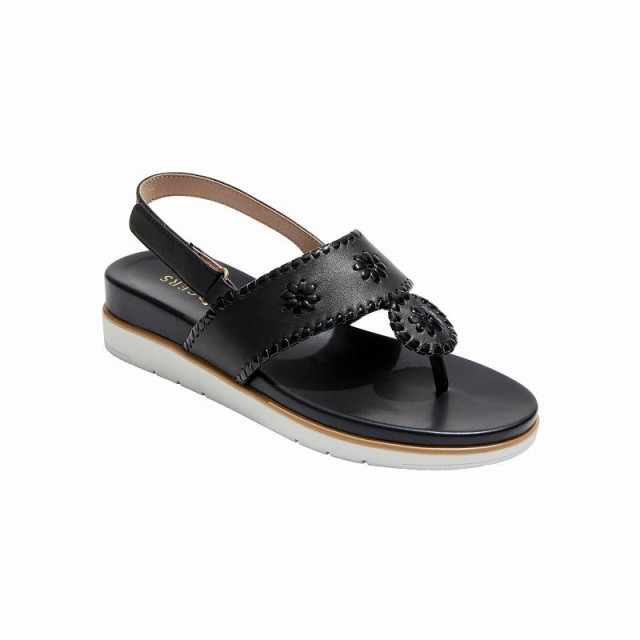 Jack Rogers ジャックロジャース レディース 女性用 シューズ 靴 サンダル Jacks Weekend Sandals Leather Black【送料無料】