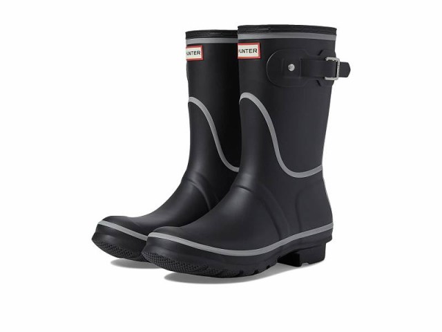 HUNTER ハンター レディース 女性用 シューズ 靴 ブーツ レインブーツ Original Short Reflective Outline Boot Black【送料無料】