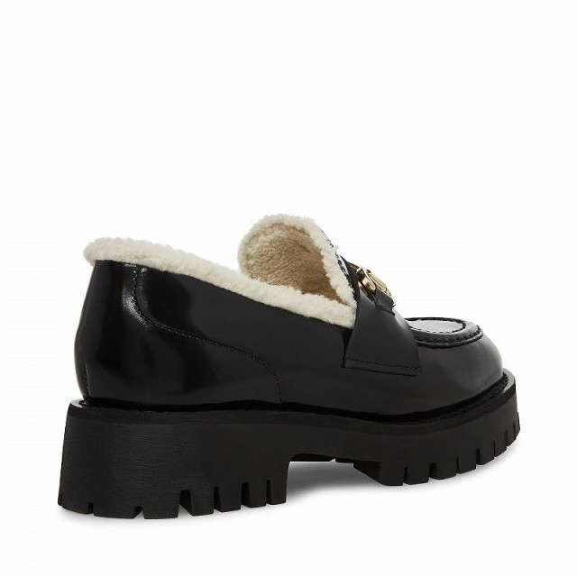 Steve Madden スティーブマデン レディース 女性用 シューズ 靴 ローファー ボートシューズ Lando-F Loafer Black【送料無料】