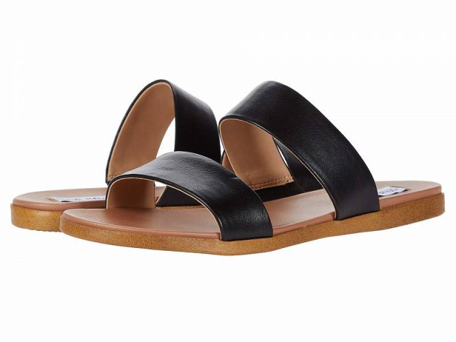 Steve Madden スティーブマデン レディース 女性用 シューズ 靴 サンダル Dual Flat Sandal Black Leather【送料無料】