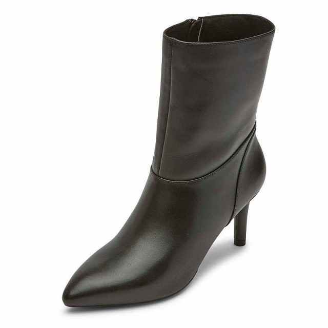 Rockport ロックポート レディース 女性用 シューズ 靴 ブーツ ミッドカフ Chalina Mid Boot Black Leather【送料無料】