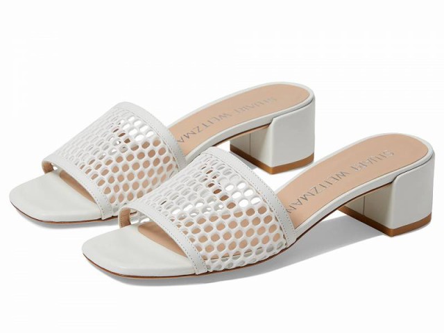 Stuart Weitzman スチュアートワイツマン レディース 女性用 シューズ 靴 ヒール Cayman 35 Block Slide White【送料無料】