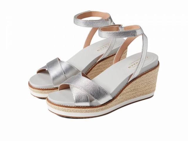 Cole Haan コールハーン レディース 女性用 シューズ 靴 ヒール Cloudfeel Espadrille Wedge Sandal 75 mm Silver【送料無料】