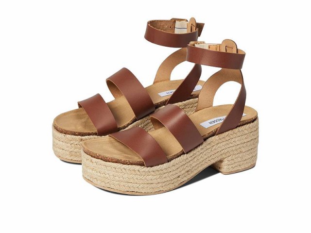 Steve Madden スティーブマデン レディース 女性用 シューズ 靴 ヒール Kelton Sandal Cognac Leather【送料無料】