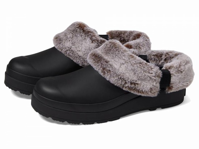 HUNTER ハンター レディース 女性用 シューズ 靴 クロッグ Play Faux Fur Clog Black/Natural【送料無料】