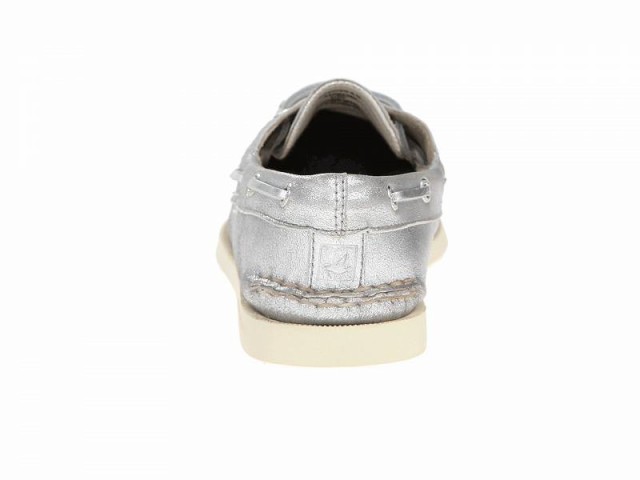 Sperry スペリー レディース 女性用 シューズ 靴 ボートシューズ A/O 2-Eye Metallic Kid Suede Silver【送料無料】