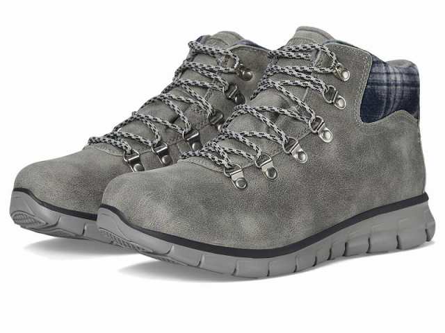 SKECHERS スケッチャーズ レディース 女性用 シューズ 靴 ブーツ アンクル ショートブーツ Synergy Plaid Mood Charcoal【送料無料】