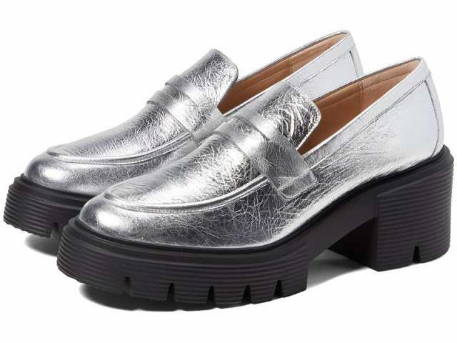 Stuart Weitzman スチュアートワイツマン レディース 女性用 シューズ 靴 ローファー ボートシューズ Soho Loafer Silver【送料無料】