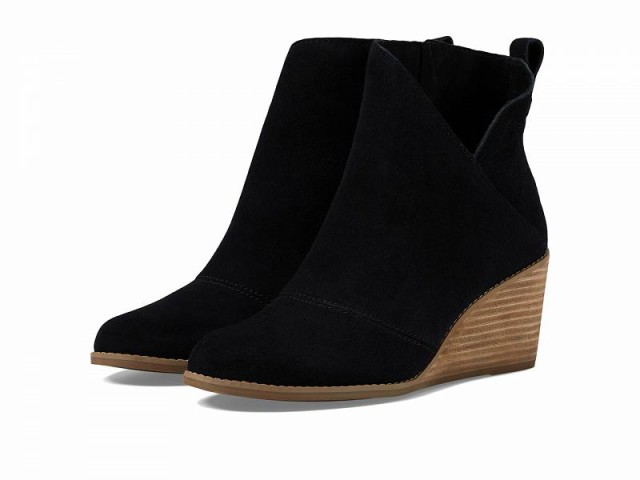 TOMS トムス レディース 女性用 シューズ 靴 ブーツ アンクル ショートブーツ Sutton Black Suede【送料無料】