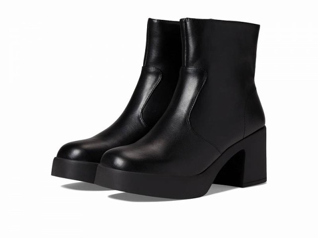 Anne Klein アン クライン レディース 女性用 シューズ 靴 ブーツ アンクル ショートブーツ Sienta Black Smooth PU【送料無料】