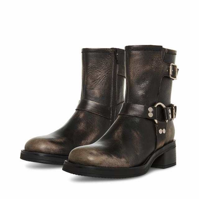 Steve Madden スティーブマデン レディース 女性用 シューズ 靴 ブーツ ライダーブーツ Brixton Boot Black Distressed【送料無料】