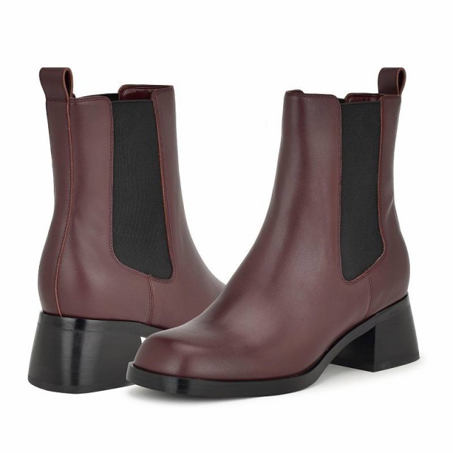 Nine West ナインウエスト レディース 女性用 シューズ 靴 ブーツ チェルシーブーツ アンクル Leriv Dark Red Leather【送料無料】