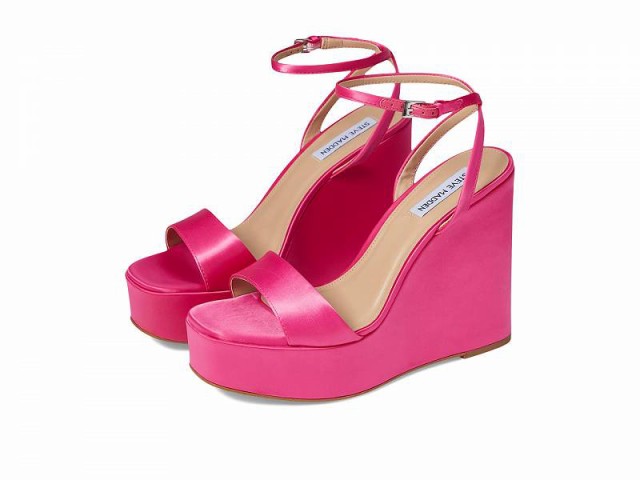 Steve Madden スティーブマデン レディース 女性用 シューズ 靴 ヒール Cecee Wedge Sandal Pink Satin【送料無料】