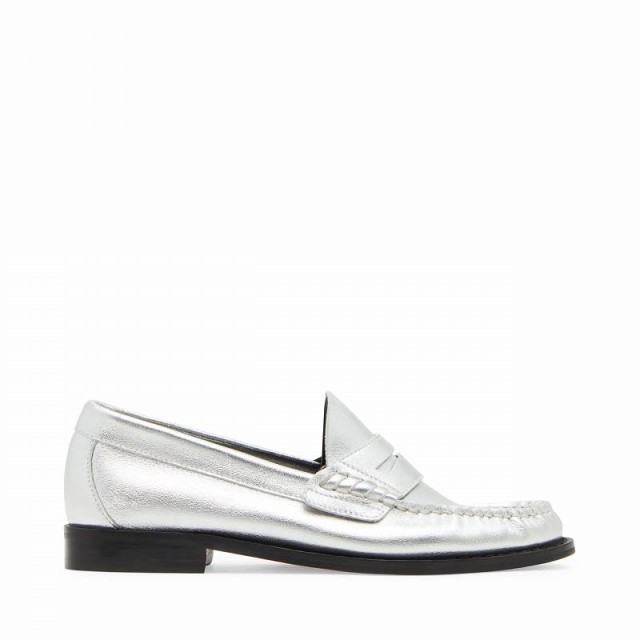 Steve Madden スティーブマデン レディース 女性用 シューズ 靴 ローファー ボートシューズ Kingston Silver Leather【送料無料】