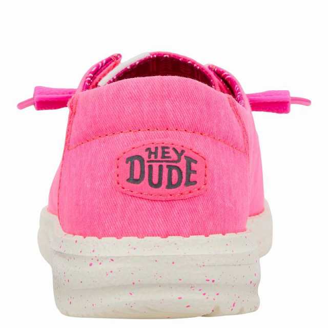 Hey Dude ヘイデュード レディース 女性用 シューズ 靴 ローファー ボートシューズ Wendy Stretch Canvas Neon Pink【送料無料】