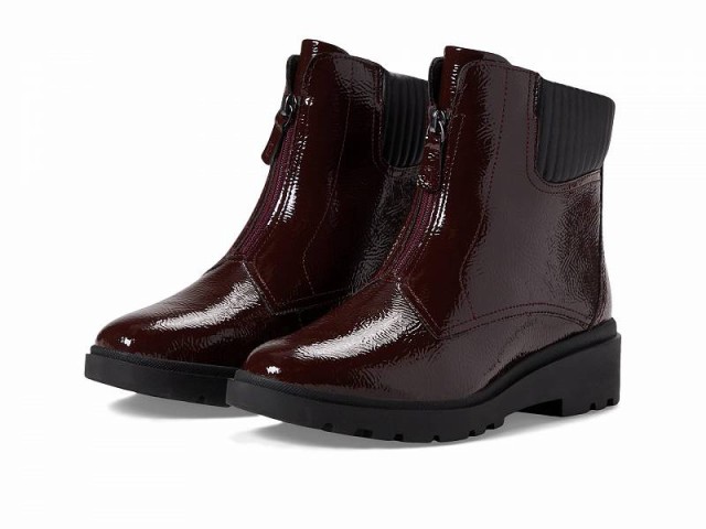 Clarks クラークス レディース 女性用 シューズ 靴 ブーツ アンクル ショートブーツ Calla Zip Burgundy Patent【送料無料】