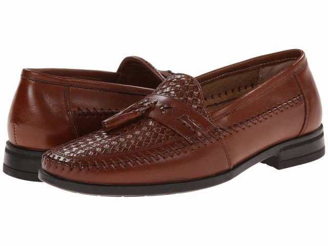 Nunn Bush ナンブッシュ メンズ 男性用 シューズ 靴 ローファー Strafford Woven Moc Toe Loafer Cognac【送料無料】